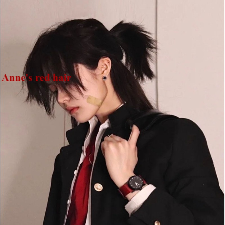 Bộ tóc giả hóa trang đầu sói samurai tự nhiên cho nam và nữ