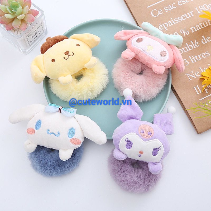 Đồ Buộc Tóc Lông Cừu Cinnamoroll Kuromi Melody Pudding