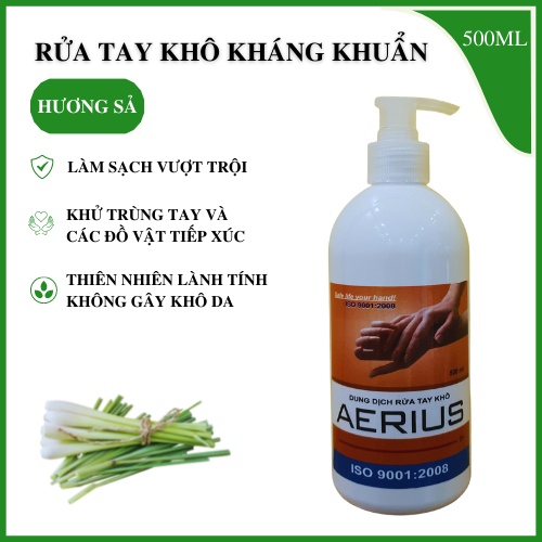 Nước xịt sát khuẩn, Nước Rửa Tay Khô Sát khuẩn AERIUS (Chai 500ml)