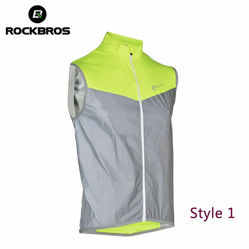 Áo khoác thể thao ROCKBROS không tay phản quang chống gió an toàn khi lái xe ban đêm