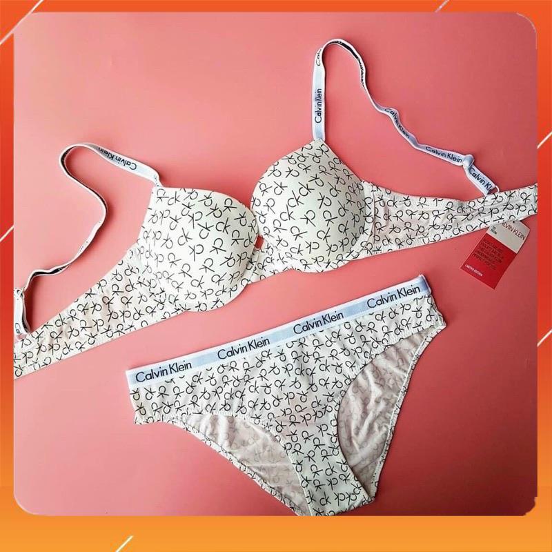 Set bộ đồ lót nữ CK cao cấp áo có gọng cup chéo, có đệm mút nâng đẩy tối đa. Mã B19990
