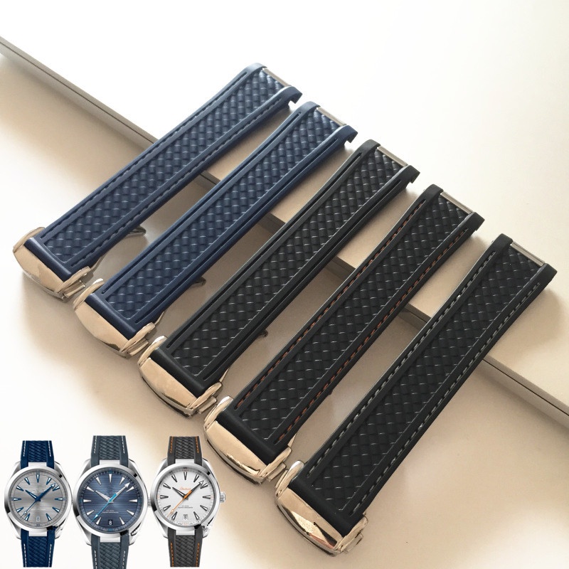 Dây Đeo Đồng Hồ Bằng Silicone Cho Omega Seahorse AT150 to Observatory 8900 Captain 20