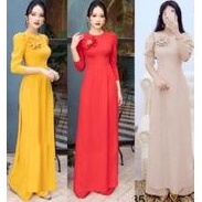 Áo Dài , Áo Dài Cách Tân tay bồng lỡ đính hoa ngực sang chảnh ★QA
