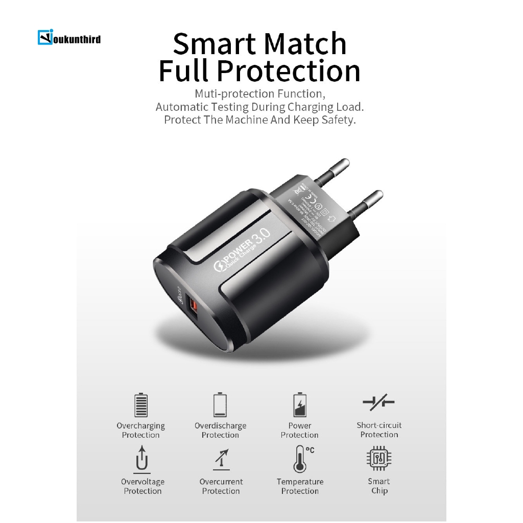 Đầu Sạc Nhanh Qc3.0 Cao Cấp Tiện Dụng