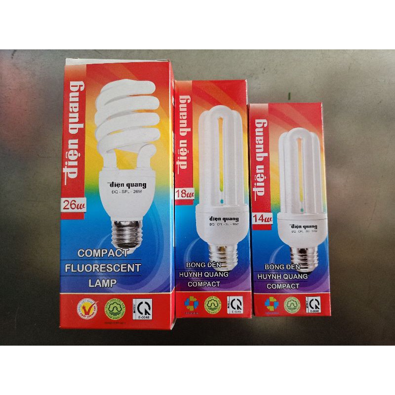BÓNG ĐÈN COMPACT E27 ĐIỆN QUANG MÀU TRẮNG 14W - 26W