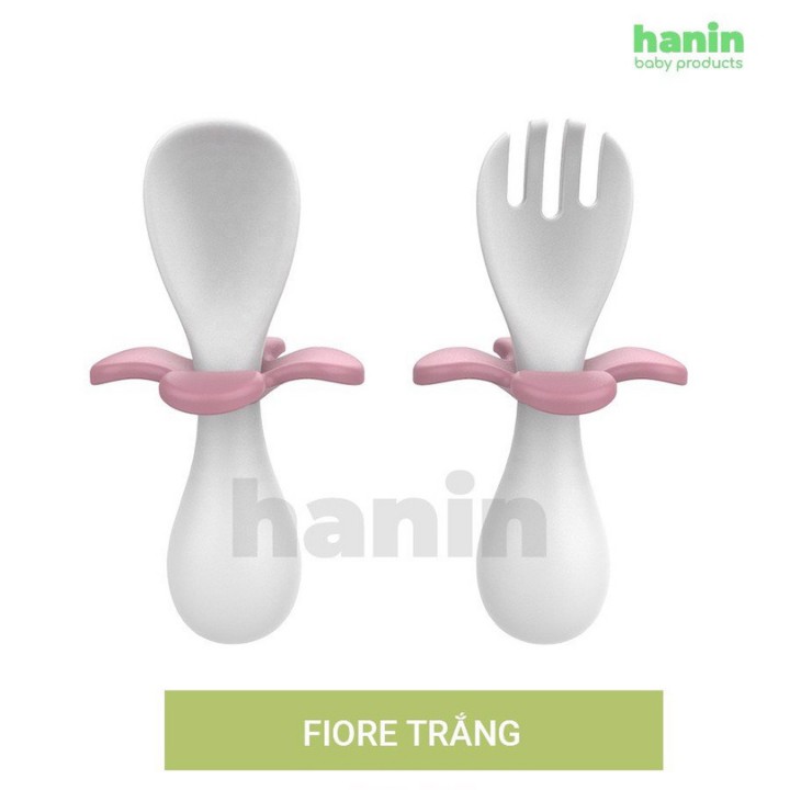 Bộ Thìa Dĩa Ăn Dặm FIORE Có Chặn Chống Hóc Cho Bé