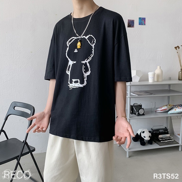 Áo thun, phông nam Hàn Quốc cao cấp dáng rộng tay lỡ T-Shirt Loose R3TS52 Unisex