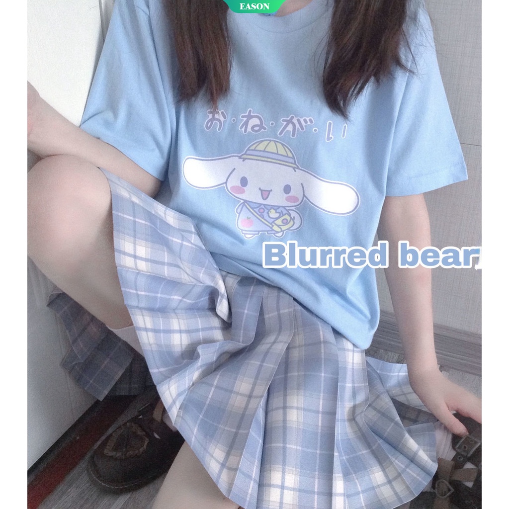 SANRIO Áo Thun Mềm Dáng Rộng Tay Ngắn In Hình Cinnamoroll Hoạt Hình Dễ Thương Thời Trang Mùa Hè Cho Nữ