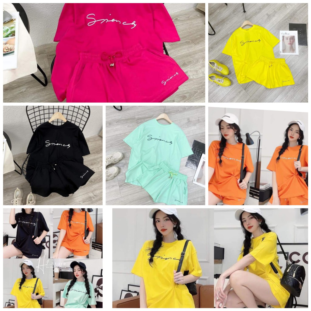Set thể thao chuẩn mùa hè,đồ bộ mặc nhà, Áo cộc tay. thun lạnh. quần có túi. form thái hàng đẹp. Giá siêu rẻ
