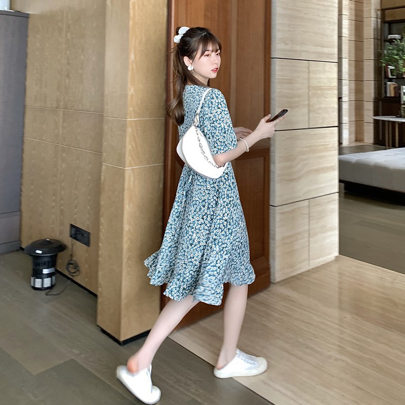 Đầm In Hoa Tay Ngắn Thiết Kế Thời Trang Dành Cho Nữ | BigBuy360 - bigbuy360.vn