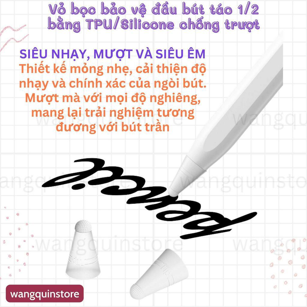 [Pentips] Vỏ bọc bảo vệ đầu ngòi bút TÁO Pencil 1 và 2 bằng TPU chống trượt đầu FIBER ốp silicone pencil