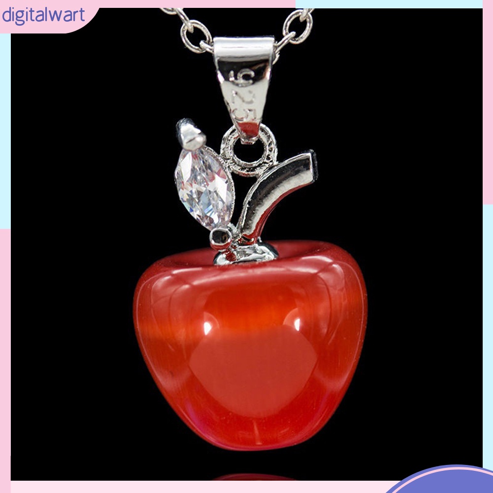 Mặt dây chuyền quả táo đỏ ngọc mắt mèo thời trang