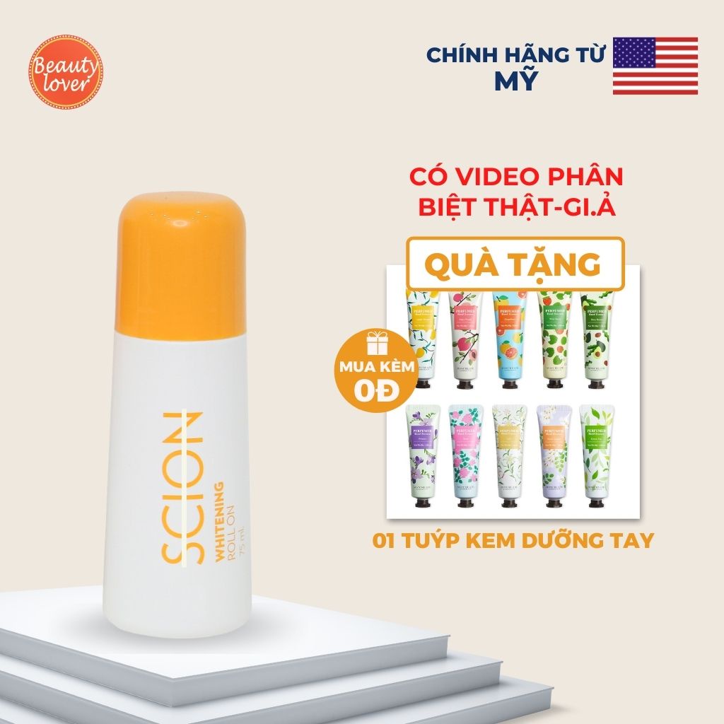 Lăn Khử Mùi Scion Pure White Roll On 75ml Mỹ Chính Hãng - Beauty Lover Giúp Giảm Thâm