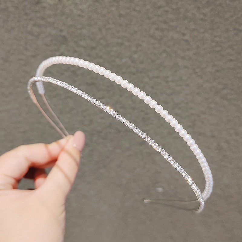 Cài tóc tiểu thư hàn quốc xinh xắn nàng thơ đính đá pha lê ngọc trai nhân tạo cao cấp