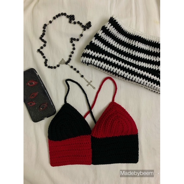 Áo crochet bralette len móc handmade phong cách fairycore, grunge - ẢNH THẬT FEEDBACK