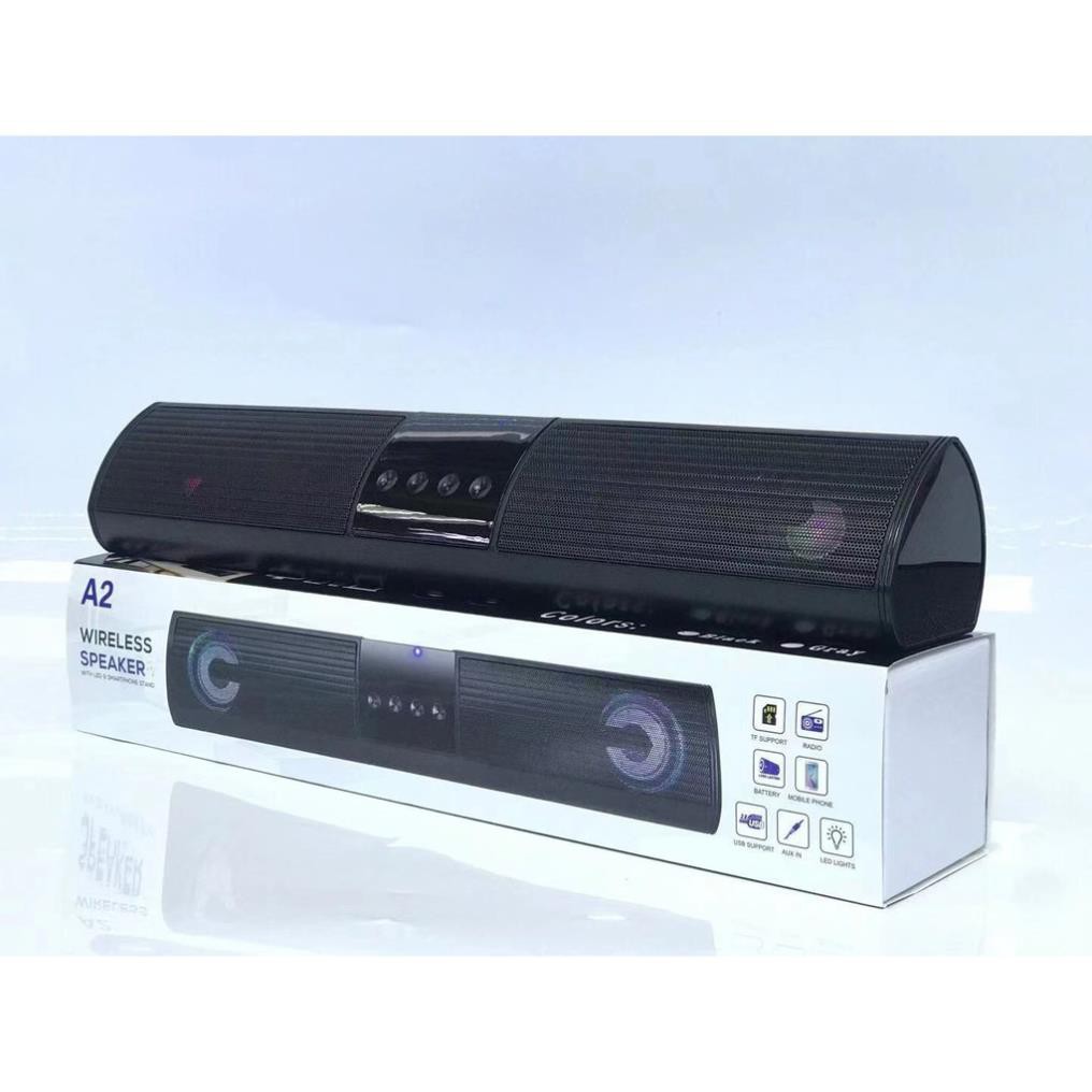 Loa bluetooth speaker A2 dáng dài 2 loa cực đỉnh, kiểu dáng sang trọng hỗ trợ thẻ nhớ, đài FM cao cấp