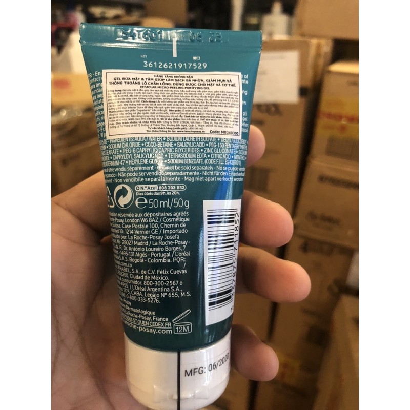 Gel Rửa Mặt & Tắm La Roche-Posay Làm Sạch & Giảm Mụn 50ml