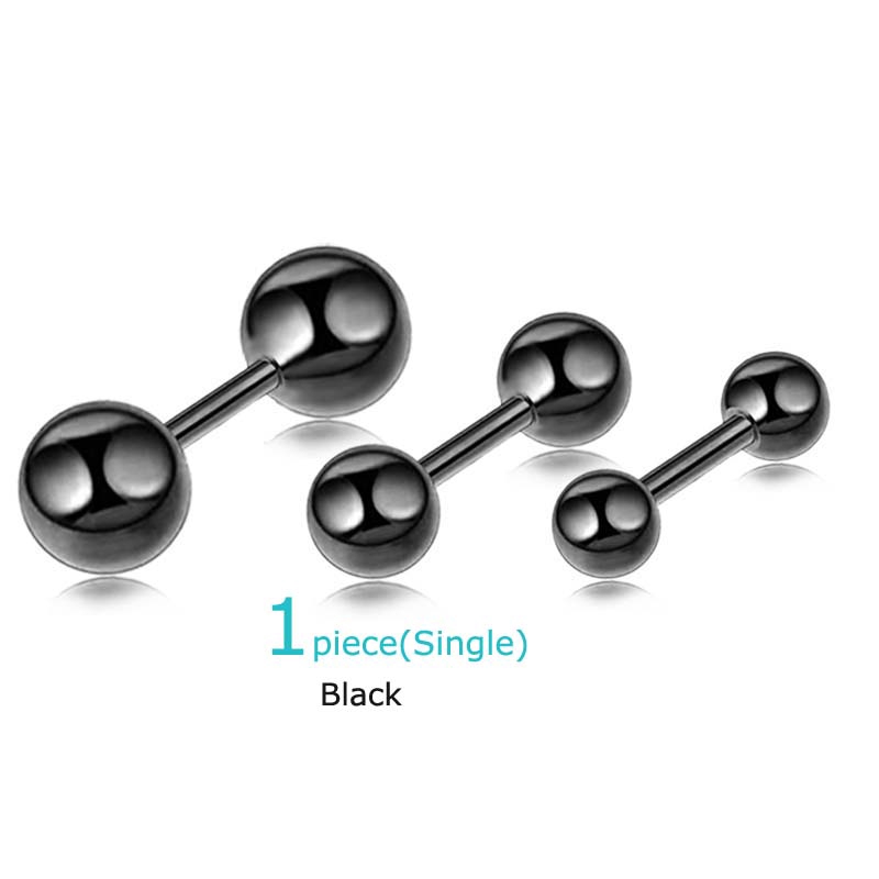 1 Khuyên Tai Hình Quả Tạ 6mm Bằng Thép Không Gỉ