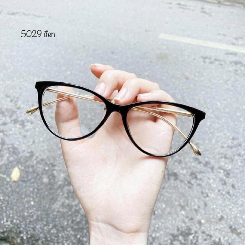 Gọng Kính Cận mắt mèo 5029 Càng Kim Loại Thanh Mảnh