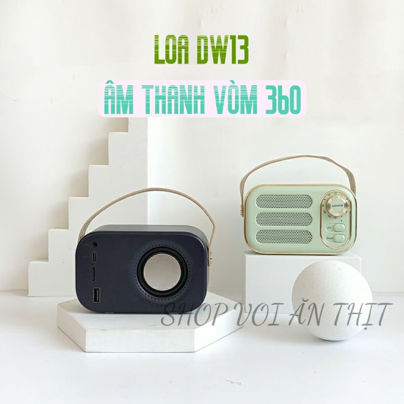 Loa Bluetooth Mini DooWoo DW13 kiểu dáng Retro, (Hỗ trợ sử dụng USB, cổng AUX, thẻ nhớ TF) Sử dụng DECOR rất đẹp