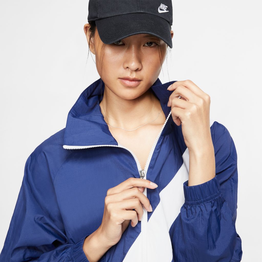 Áo Khoác Thể Thao Nam Nữ Chính Hãng NIKE STAND COLLAR - Màu Xanh Navy