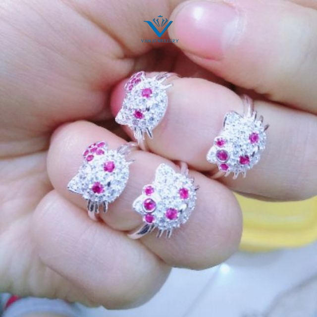 Nhẫn mèo bạc ta cho bé size mèo to_Van jw