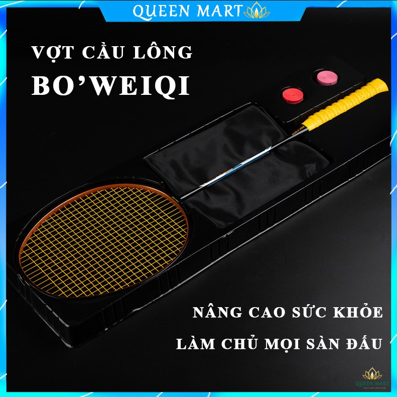Bộ Vợt Cầu Lông Boweiqi Chính Hãng  100% Khung Carbon Siêu Bền Siêu Nhẹ Kèm Phụ Kiện