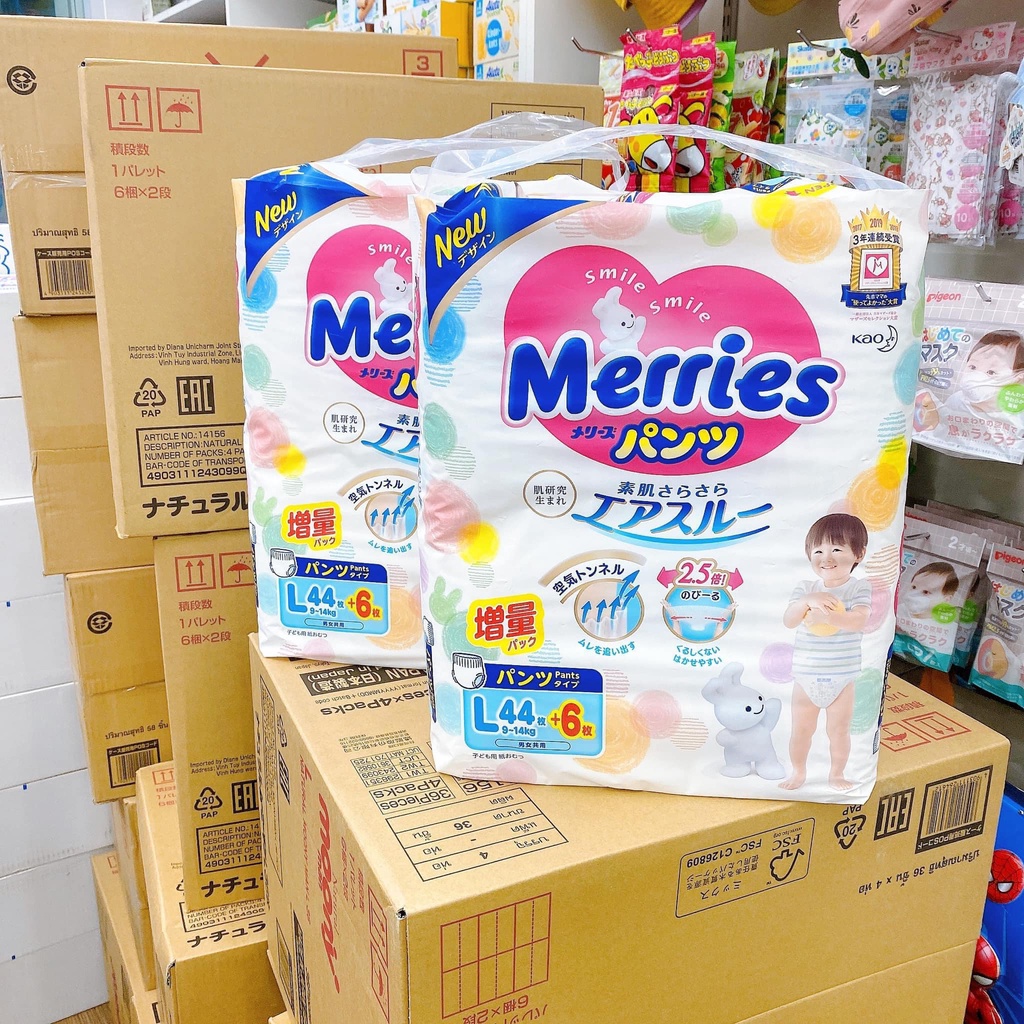 Merries Tã Bỉm Dán/Quần Nội Địa Nhật NB96/S88/M68/L58/M64/L50/XL44/XXL28/M58TC