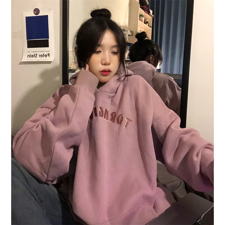 áo hoodie nữ form rộng ulzzang hàn quốc, Áo hoodie nỉ nữ mùa đông oversize in chữ nổi thời trang unisex đi chơi đi học | BigBuy360 - bigbuy360.vn