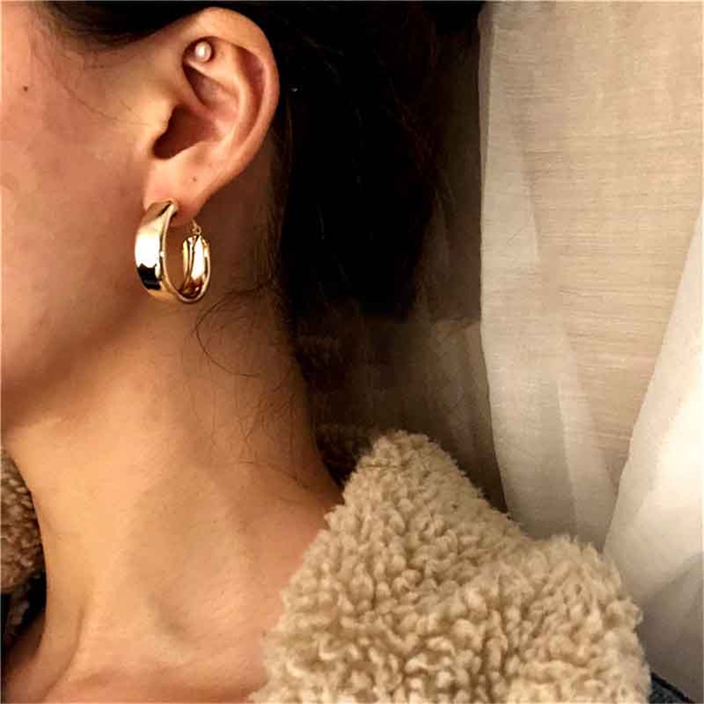Khuyên Tai Tròn Mạ Vàng Thời Trang