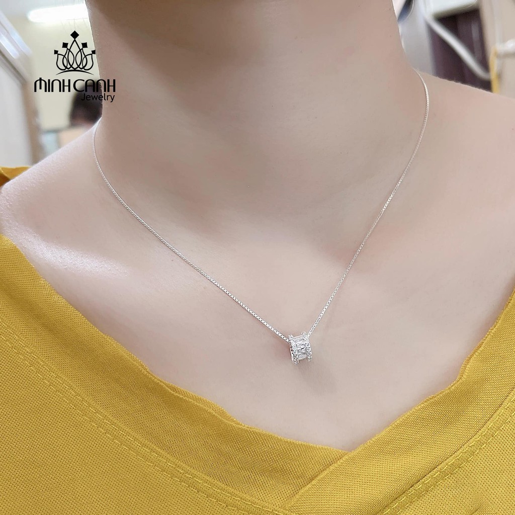 Dây Chuyền Bạc Nữ Minh Canh Jewelry Hình Bánh Xe Tròn Đính Đá