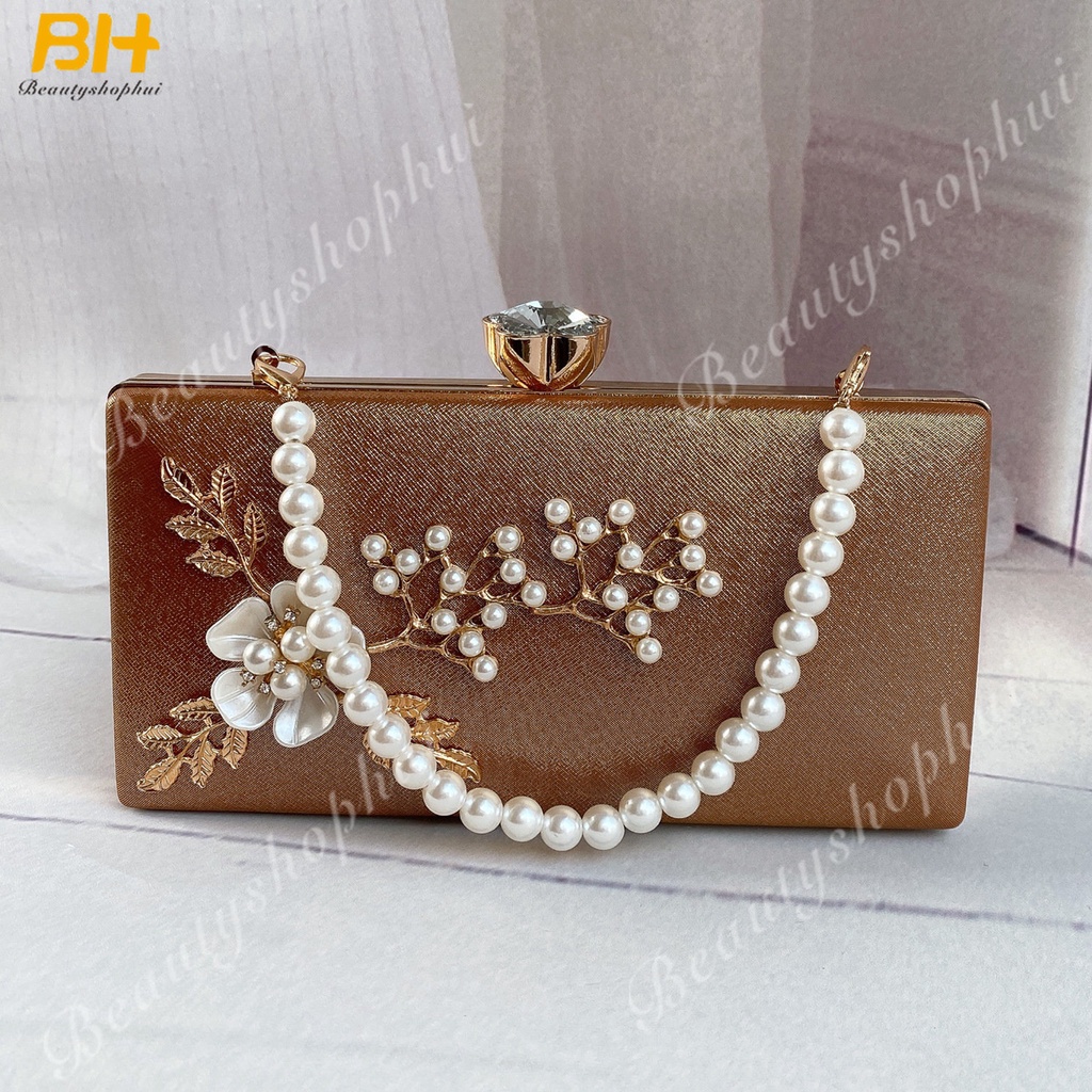 Túi Đeo Chéo Đính Hoa Ngọc Trai Thời Trang 2022