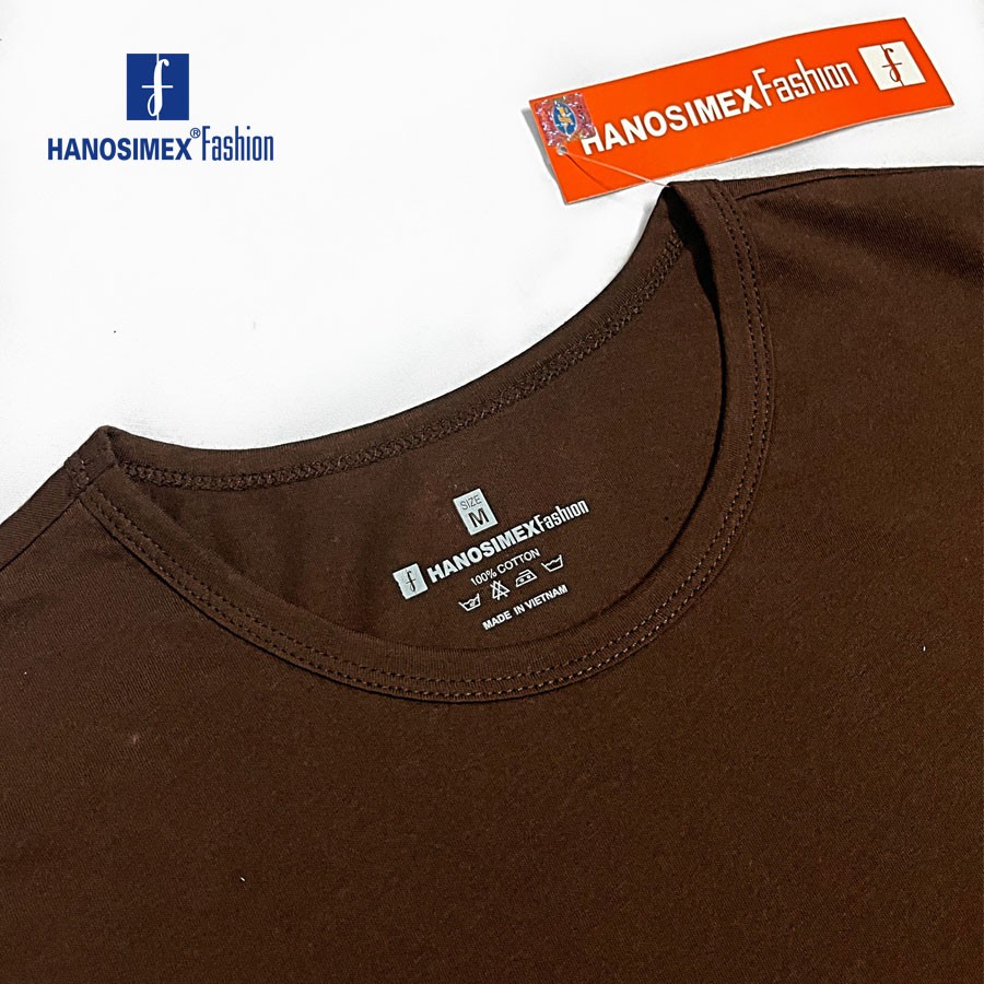 Áo Phông Nam Hanosimex Vải Cotton Thoáng Mát ( Màu Nâu )