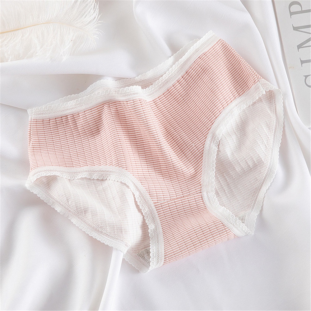 Quần Lót Cotton Dệt Kim Họa Tiết Trái Tim Dễ Thương Phong Cách Nhật Bản Cho Nữ