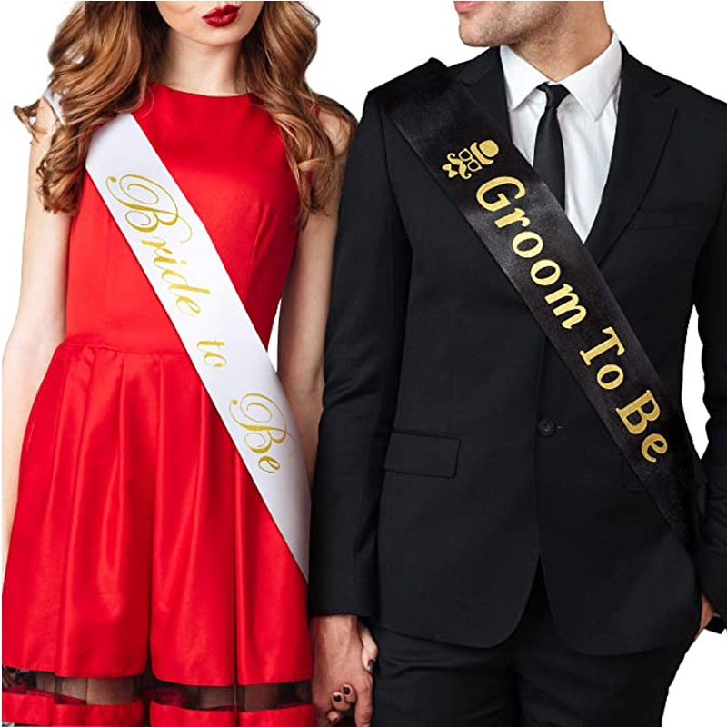 Huy Hiệu Vải Satin In Chữ Groom to Be