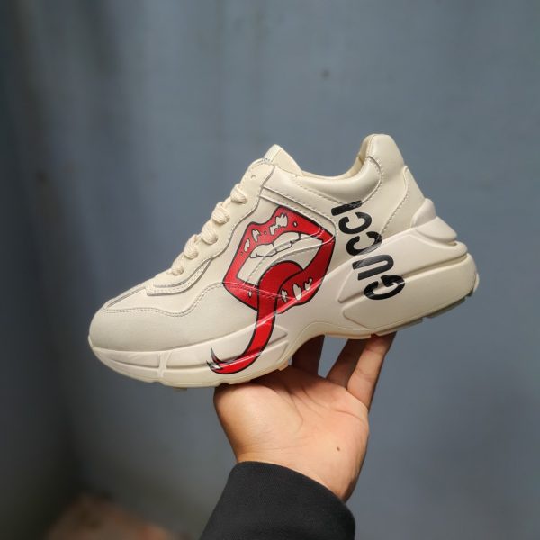 Sale Giày sneaker Gucci chucky môi lưỡi dắn mầu trắng sữa đủ size hàng 1:1 cao cấp full box-free ship linhbangiay001