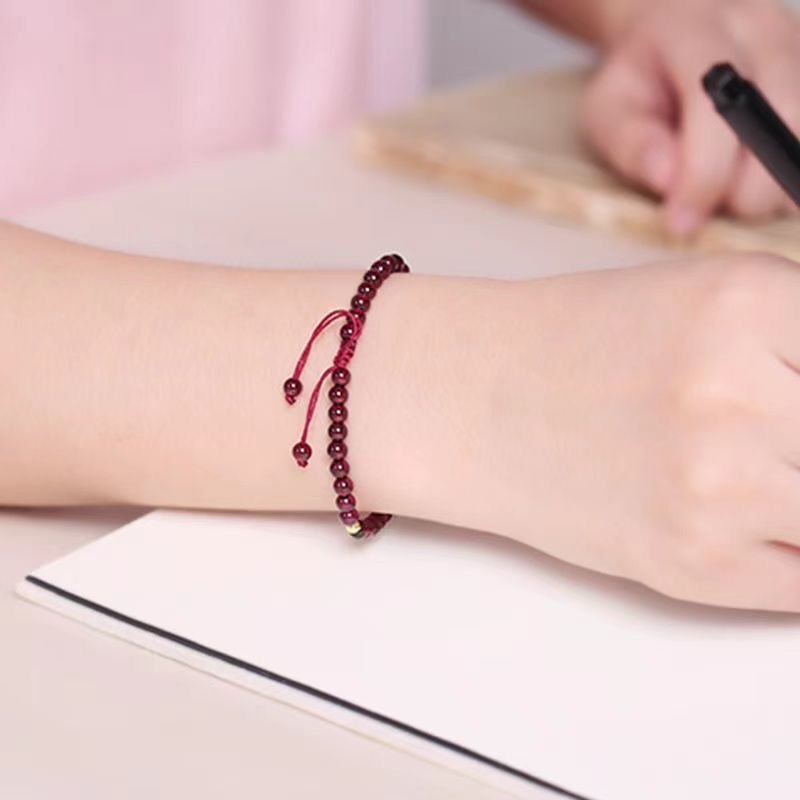 Vòng Tay Chuỗi Hạt Đá Garnet Tự Nhiên Thời Trang Cho Nữ