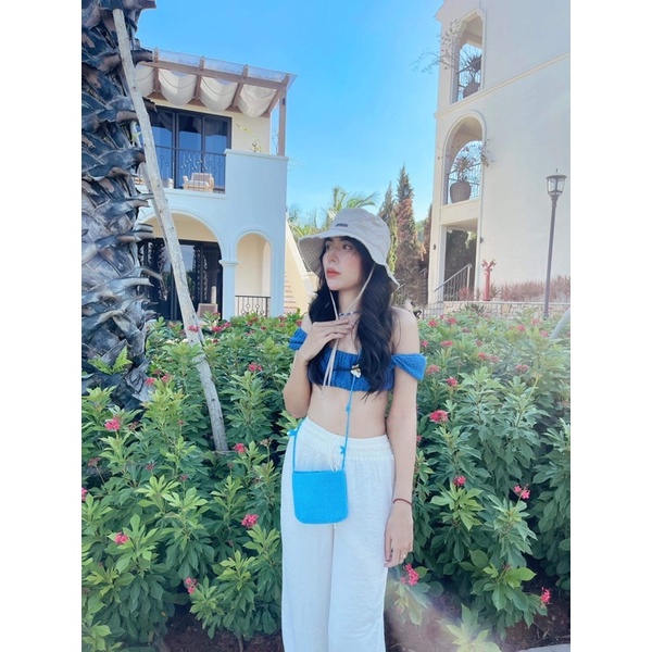 Túi đeo chéo đi biên dây hoa cúc bằng sợi cotton VN - DAISY BAG - Phụ kiện thời trang handmade