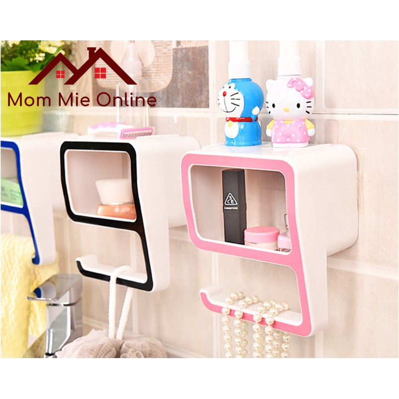 Kệ mini số 9 để vật dụng nhà tắm, sinh hoạt, treo khăn - H004