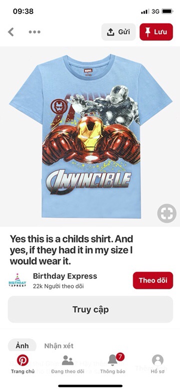 Áo Marvel size đại cho bé