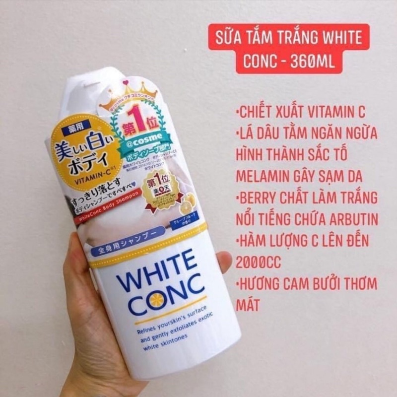 Sữa Tắm giúp TRẮNG DA TOÀN THÂN white conc 360ml của nhật