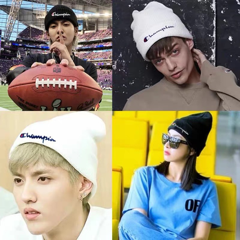 Mũ Len Dày Dặn Thêu Chữ champion Phong Cách Đường Phố Thu Đông Cho Nam Và Nữ