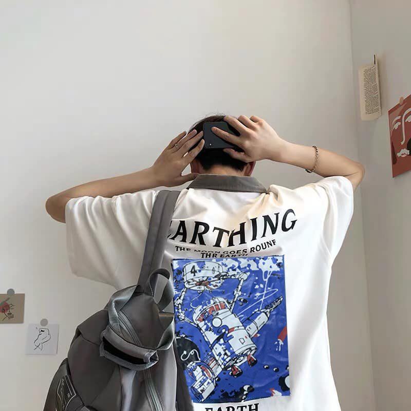 [Mã SKAMSALE07 giảm 10% TỐI ĐA 100K đơn150K] Áo Polo oversize Earth, JACKLANE, Áo polo cộc tay Unisex Jack Lane