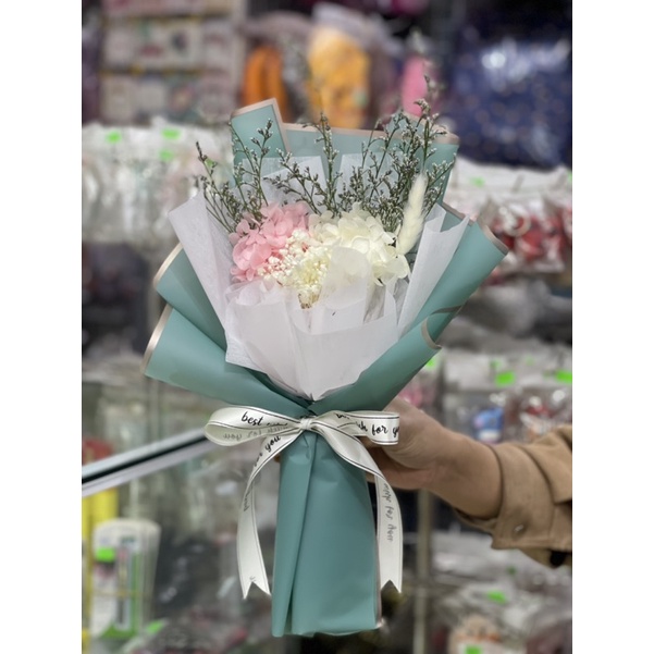 Hoa sáp hoa lụa bó kiểu Hàn quốc