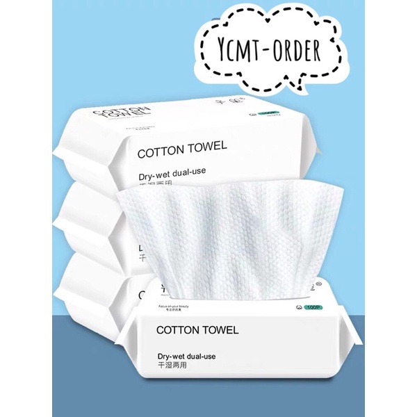 Khăn lau mặt dùng 1 lần 100m 100% cotton không bai không xù (kích thước 20x15cm), giấy đa năng tiện lợi dễ sử dụng