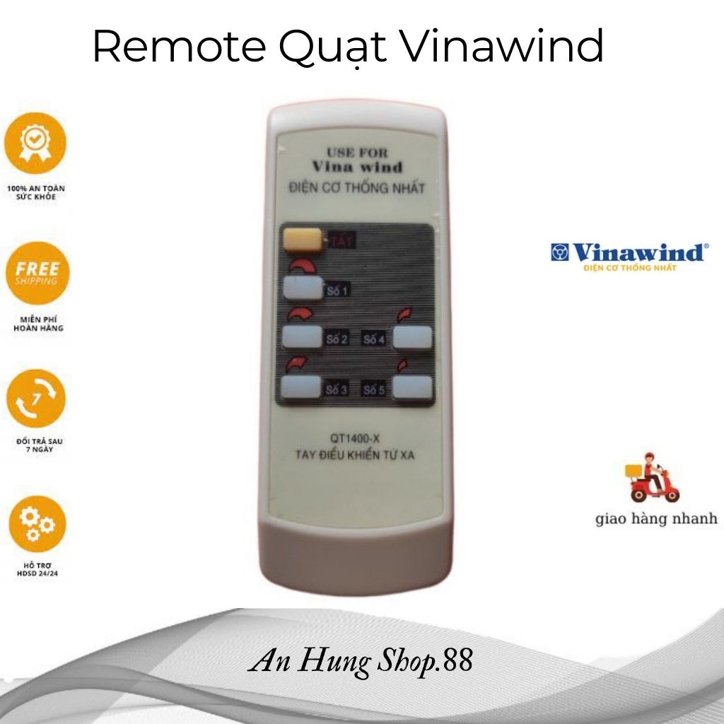 Điều khiển quạt trần điện cơ thống nhất - Vinawind. Remote QT1400-X