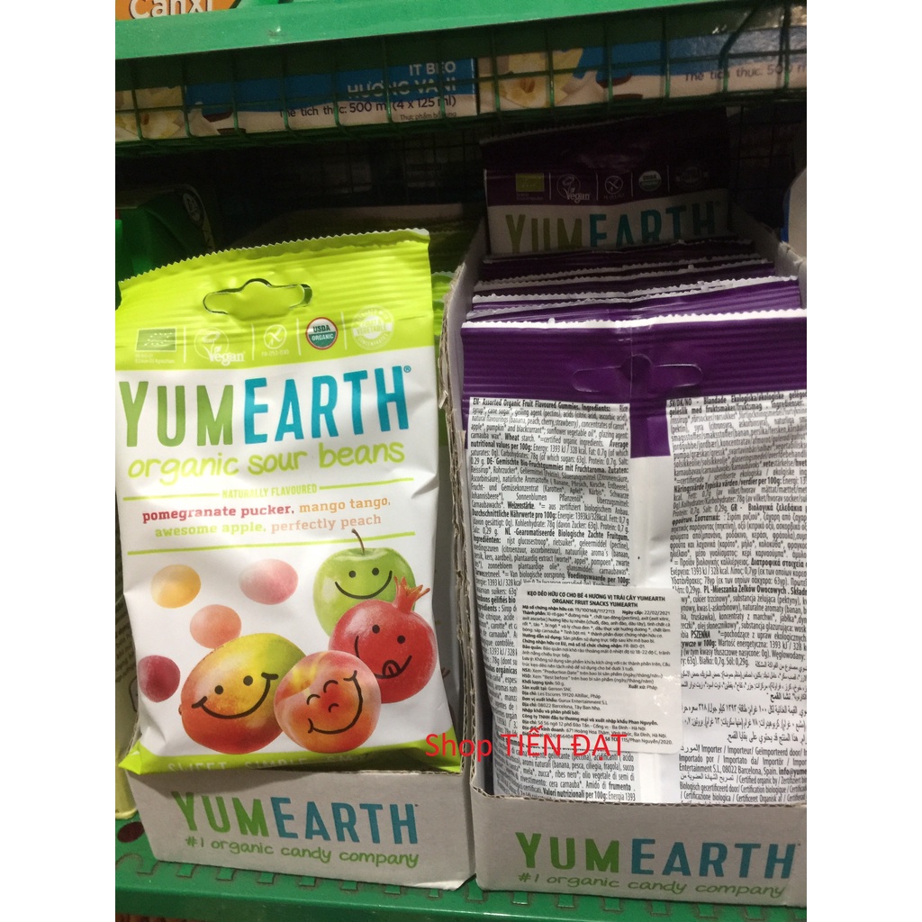 Kẹo dẻo hữu cơ 4 hương vị trái cây Yumearth 50g - Nhập khẩu Pháp