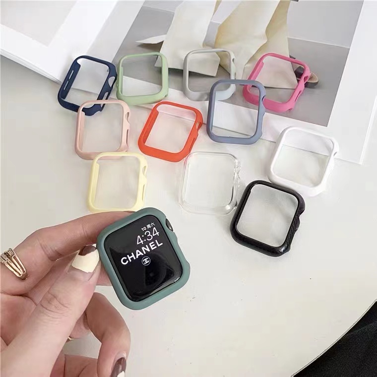 Khung nhựa PC cứng mặt nhám bảo vệ cho đồng hồ thông minh Apple Watch 40 44 MM 40mm 44mm iWatch SE 6 5 4 3 2 1