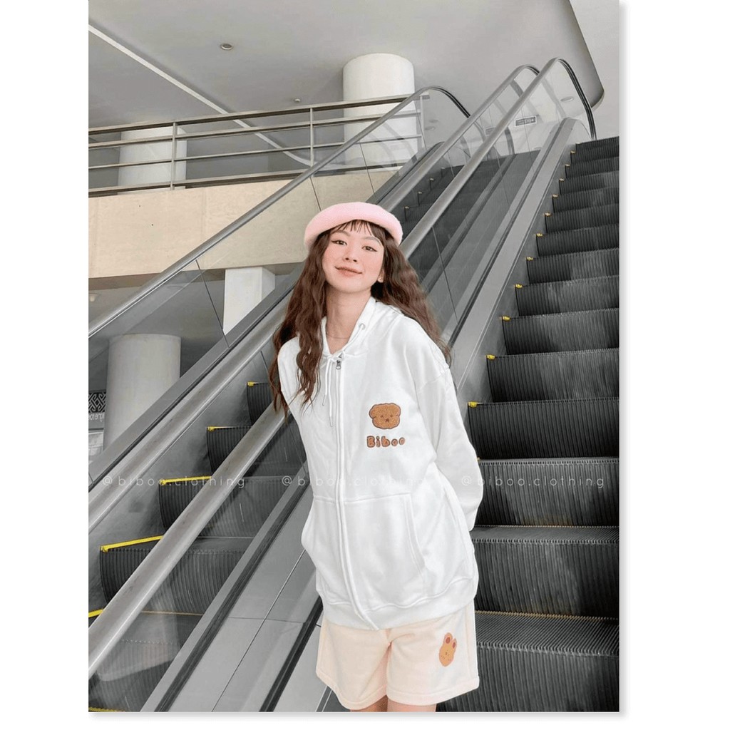 ÁO KHOÁC NỈ DÂY KHOÁ KÉO, ÁO KHOÁC NHẸ CHẤT THUN NỈ MỀM MỊN PHỐI LOGO THÊU ĐẦU GẤU THỜI TRANG HOT | BigBuy360 - bigbuy360.vn