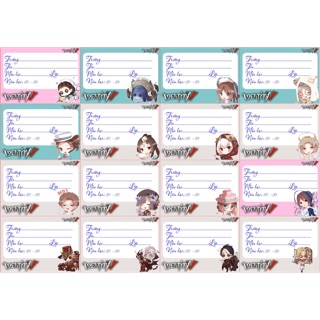 Nhãn vở Game ldentity V 20 hinh khác nhau/ nhãn dán identity v